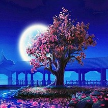 기타 바보사랑[피포페인팅][피포페인팅]Q2250블루체리트리 size40x50cm