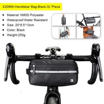 Rhinowalk-방수 대용량 자전거 가방 2 피스 프론트 튜브 사이클링 백 MTB 프레임 트렁크 자전거 액세서리 2021, CHINA, X20990 Black