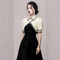 원피스코디세트 2023 여름옷 셀럽 패치워크 디자인감각 쁘띠 코트 끈나시 슬립 여성 4993190440