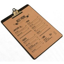 빈티지동클립 a4 우드 클립보드 메뉴판 카페 나무메뉴판
