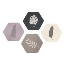 하바나 실리콘 티 코스터 4p 세트, 블랙, 화이트, 라벤더, 그레이