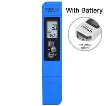 수도계량기 TDS 미터 디지털 수질 시험기 0-14 PH 측정기 0-9990PPM & EC LCD 순도 PPM 수족관 필터, 02 TDS1 with Battery