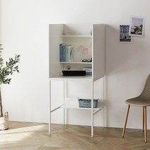 블루밍홈 슬림 1인 학생 노트북 공부 독서실 책상, 화이트