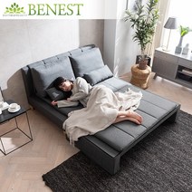 [베네스트] 더블유ll 3인용 패브릭 접이식 평상형 소파베드, 색상:다크그레이