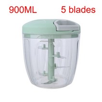 500/900ML 수동 고기 Mincer 마늘 쵸퍼 회전 프레스 크러셔 야채 양파 커터 주방 요리 액세서리, 06 900ml Green, 06 900ml Green