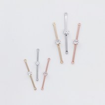 큐빅포인트 라인 양고리 펜던트 (사이즈2), 40.5mm, OR(실버)