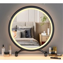 화장거울 탁상대형 LED램프 부착 가정용 화장거울, 화이트, 40cm