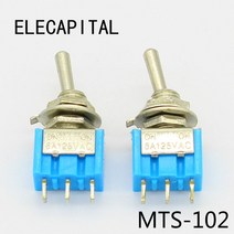 5pcs 미니 MTS-102 3 핀 SPDT ON-ON 6A 125VAC 소형 토글 스위치