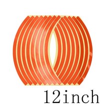 슈퍼커브 오토바이용튜닝 악세서리범용 오토바이 휠 림 반사 스티커 바이크 자전거 데칼 16 개 10/12/14, 13 12inch  Orange