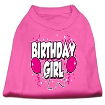 Mirage Pet Products 14-Inch Birthday Girl Screen Print Shirts Large Bright Pink, 1