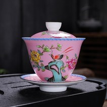 삼천리 무궁화 빈티지 도자기 찻잔, 분홍색, 1개