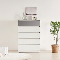 이노센트 씨엘로 속 깊은 광폭 800 5단서랍장 i101904, 화이트그레이