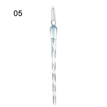 만년필 학생 입학선물 필기구 고급 사무용품 1 pc 9 색 유리 드립 빈티지 유리 딥 딥핑 펜 서명 작성 잉크 크리스탈 쓰기 딥 펜, 5