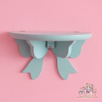 벽선반 선반 리본 여자아이방 꾸미기 수납장 인테리어 소품, 흔적 못이 없는 큰 녹색 활 프레임