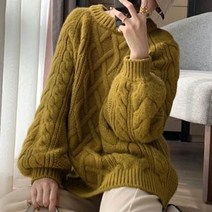 폴라 꽈배기모양니트 셔츠 루즈한