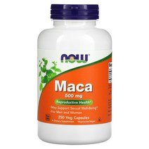 나우푸드 NowFoods 마카 500mg 건강 보충제 베지 캡슐 100정, 250개