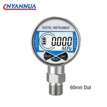 계측기 디지털 디스플레이 전자 압력 게이지 04 등급 진공 음압 물 오일 유압 60mm 다이얼, 0-0.1Mpa