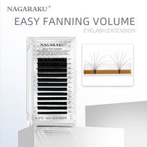 NAGARAKU-이지 패닝 오토 팬 속눈썹 익스텐션 패스트 블룸 플라워 메가 볼륨 프리 본드, 01 C_01 0.03 미리메터_04 11mm