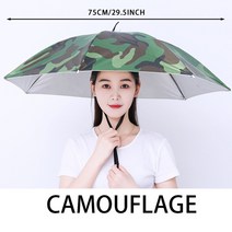 예쁜 예쁜 야외 우산 모자 헤드 착용 파라솔 휴대용 육군 녹색 접이식 태양 그늘 방수