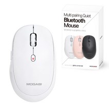 모가비 멀티페어링 저소음 블루투스 5.0 마우스 MOG-115, 화이트