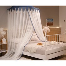 꿀잠 공주 간편 원형 캐노피 모기장 천장 아이방 슈퍼싱글 패밀리 퀸 범퍼 침대모기장, B.회색