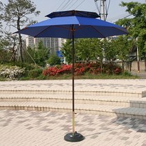 [단품구성] 한국파라솔 국산 FRP 카본 2단 파라솔 직접세트구성 - 테이블 및 의자 물통받침대는 추가로 구매하셔야 됩니다, 31. 카본(우드색상) 2300mm 파라솔[검정]