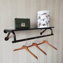 옷가게 스탠드 행거 시스템 옷걸이 롱코트 옷거리 행가 파이프 고정식 드레스룸 매장용 사무실 옷방 인테리어 의류매장 단철 의류 매장 디스플레이 벽 측면 장착 여성 의류 및 아동복, 브론즈 120cm 보드 포함, 공식 표준