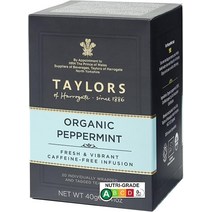 Taylors of Harrogate 유기농 페퍼민트 허브 티 티백 20개