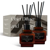 헤트라스 갤러리 오브제 디퓨저 200ml x2개 + 섬유스틱 8개 선물세트, 편백향
