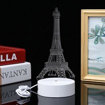 에펠탑 무드등 아크릴 거실등 스탠드 투명 LAMP 실내 테이블조명 usb연결식 LED램프