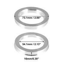 타이어보관XAutohaux 2 개 OD 60.1 73.1 72.6mm ~ ID 57.1 56.1 64.1mm 알루미늄 합금 자동차 허브 중심 링, 13 73.1-54.1