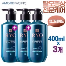 [업그레이드]탈모증상 전문케어 샴푸 두피쿨링 비듬클렌징 건조가려움 특허 대용량, 400ml 3개
