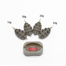 인라인 방법 잉어 낚시 피더 4 피더 15/20/25/35G 30/40/50/60G 금형 세트, 15-35g