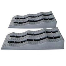 캠핑카 고임목 장박 타이어 받침 바퀴 버팀목 미끄럼, 회색 3톤 하중 2개 세트