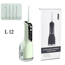 휴대용 구강 세정기 lcd 320ml water tank 방수 치과 청소기 water flosser irrigator bucal 치아 라인 미백, l12 그린