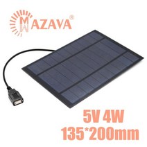 태양열설치 태양광패널 1Pcs 태양 전지 5V 2W 3W 4W 6W 7W 출력 USB 애완 동물 패널 야외 휴대용 태양열 충전기 창, 5V4W