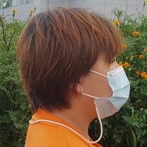 [인씨네] 마스크 스트랩 심플한 목걸이줄 분실방지 길이 52cm 짧은 고리 목줄 목걸이 넥밴드 인쇄비용 별도, 투톤그린(포장없음)