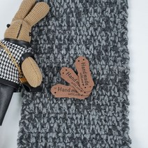 고급 귀여운 핸드메이드 스웨이드 라벨 패치 손뜨개 자수 퀼팅 양모 패브릭 목도리 모자 포인트 꾸미기 장식 선물 제작 마감 마크라메 작품 재료 초코, 보라