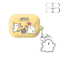 고스트 에어팟프로 / 에어팟프로2 하드 케이스 철가루방지 2P스티커+키링 세트, 러브, AirPods Pro(2세대)
