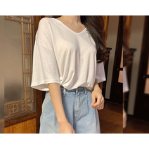 즈이널 루즈핏 U넥 반팔 티셔츠