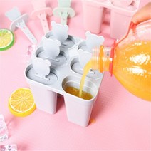 낫토 발효기 아이스 롤리 금형 제조 업체 양식 DIY 귀여운 6 곰 캔디 요구르트 박스 냉장고 냉동 도구, 03 Pink