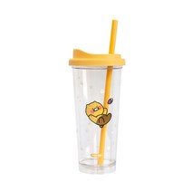 카카오프렌즈 클리어 텀블러 춘식이 빨대세트 591ml