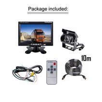 어라운드뷰 후방 사이드 카메라 4Pin IR 나이트 역전 백업 시스템 12V 24V 7 quotLCD 모니터 자동차 후면, 03 블랙 cam 10m Set