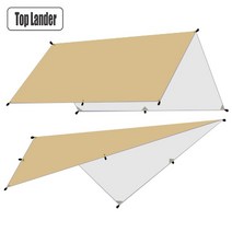 연못 방수포 비닐 정원 덮개 시트 Top Lander 초경량 방수 그늘막 타프 3x3 3x4 3x5 차양 캐노피 야외 캠핑, [01] 3x3m, [02] khaki