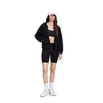 GAP 여성용 크롭 지퍼 후드 스웨트셔츠 트루 블랙