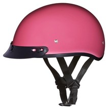 Daytona Helmets 하프 스컬 캡 오토바이 헬멧 DOT 승인 고광택 블랙 M USA 미국, Hi-Gloss Pink, With Visor
