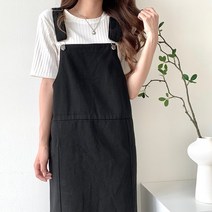 피글리 여성용 트임컷 멜빵롱원피스