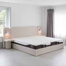 모베 모션베드 엘르 트윈 TW 전동침대+매트리스세트, 라이트그레이, 마르스+