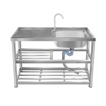 조립식싱크대 간이 개수대 이동식 선반 캠핑장 스텐, 120x45x80 오른쪽 풀 3층 냉온 모델