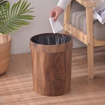 간살파티션 셀프가벽 주방파티션레트로 크리에이티브 나뭇결 쓰레기통 집 거실 주방 사무실 화장지 바구니, 8L, 01 8L